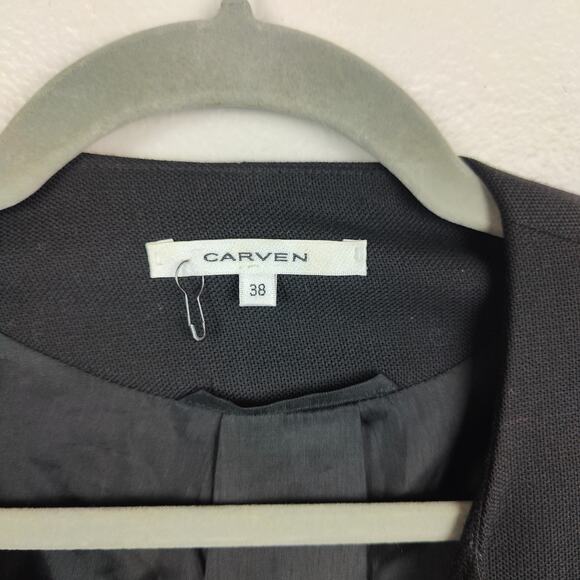Carven Blazer Womens 38 FR Large US Black Avant‎ Garde Jacket Designer - Picture 9 of 11